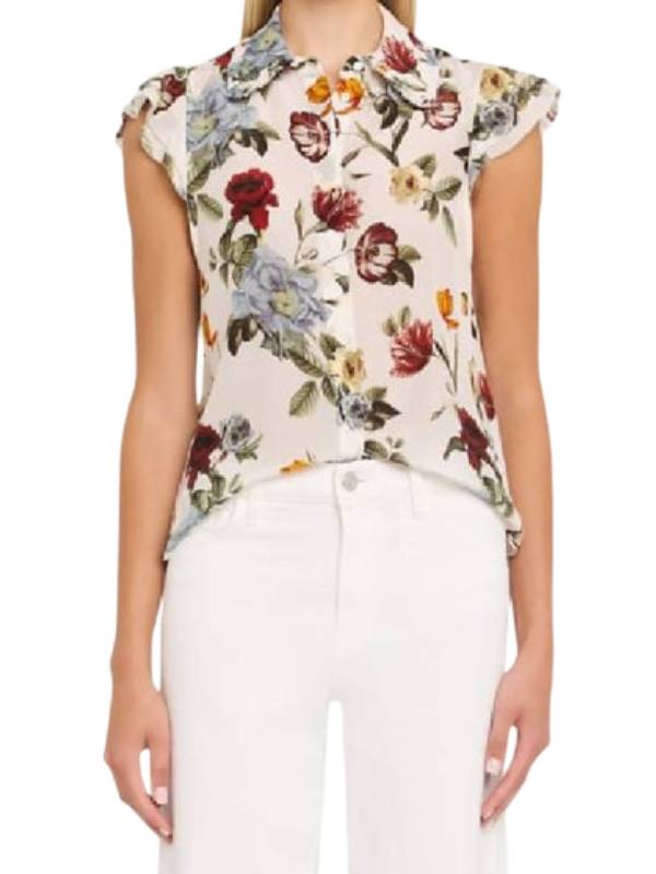 The Today Show Laura Jarrett White Floral Silk Top USA Jackets