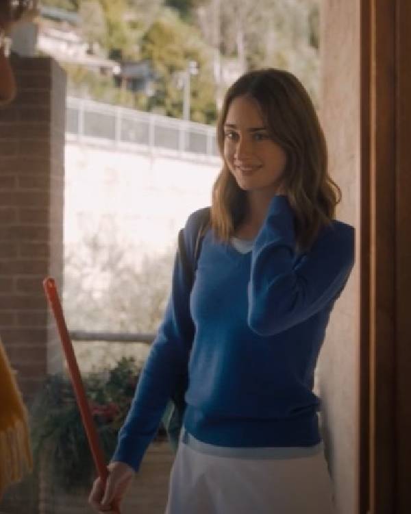 The Twisted Tale of Amanda Knox Grace Van Patten Blue Sweater USA Jackets