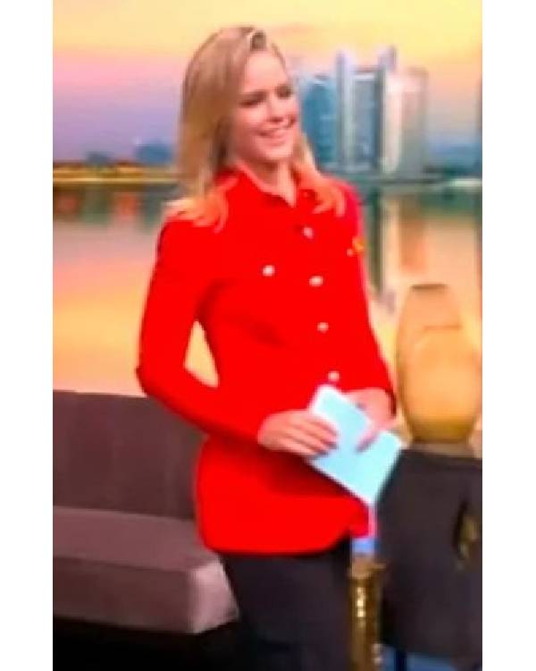 The View 2025 Sara Haines Red Shirt Jacket USA Jackets