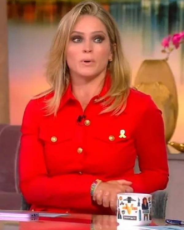 The View 2025 Sara Haines Red Shirt Jacket USA Jackets