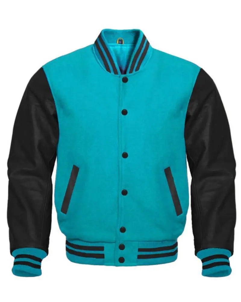 Tiffany Blue And Black Varsity Jacket USA Jackets