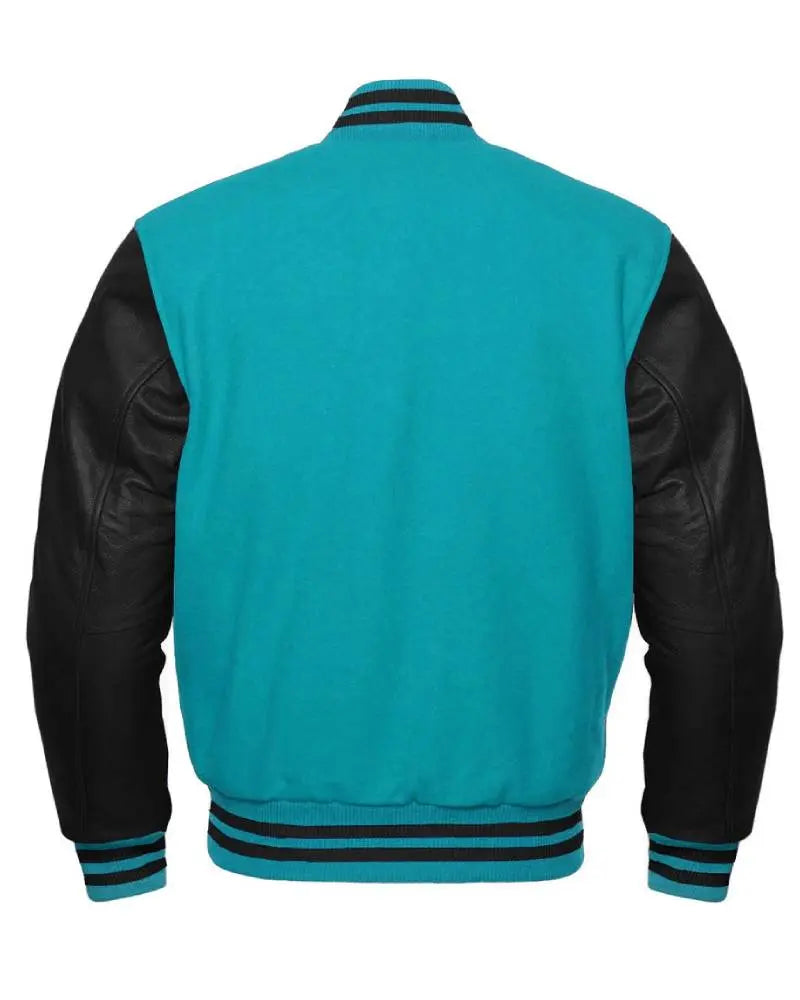 Tiffany Blue And Black Varsity Jacket USA Jackets