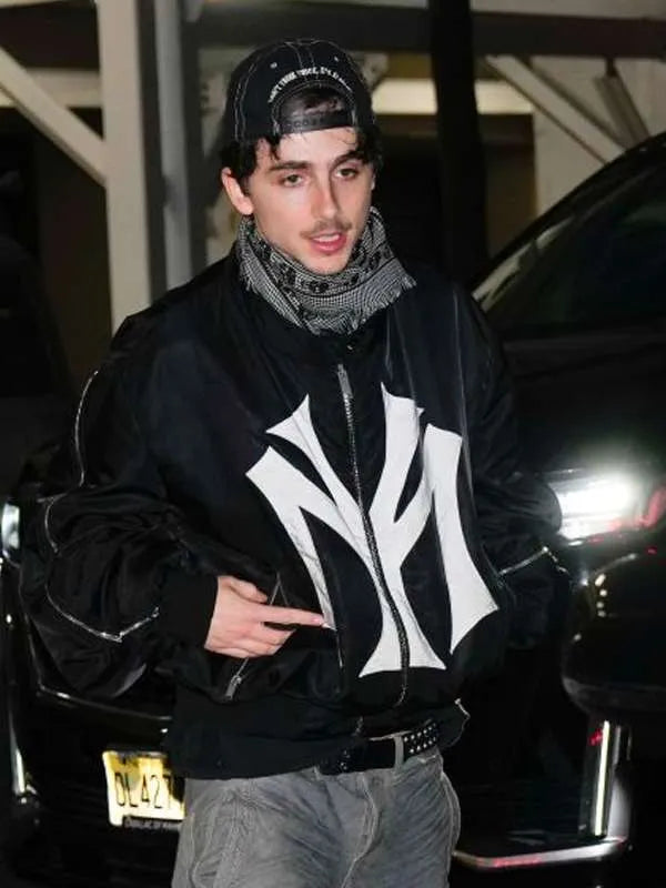 Timothée Chalamet SNL Afterparty New York City Bomber Jacket USA Jackets