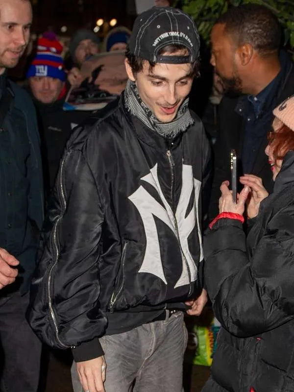 Timothée Chalamet SNL Afterparty New York City Bomber Jacket USA Jackets