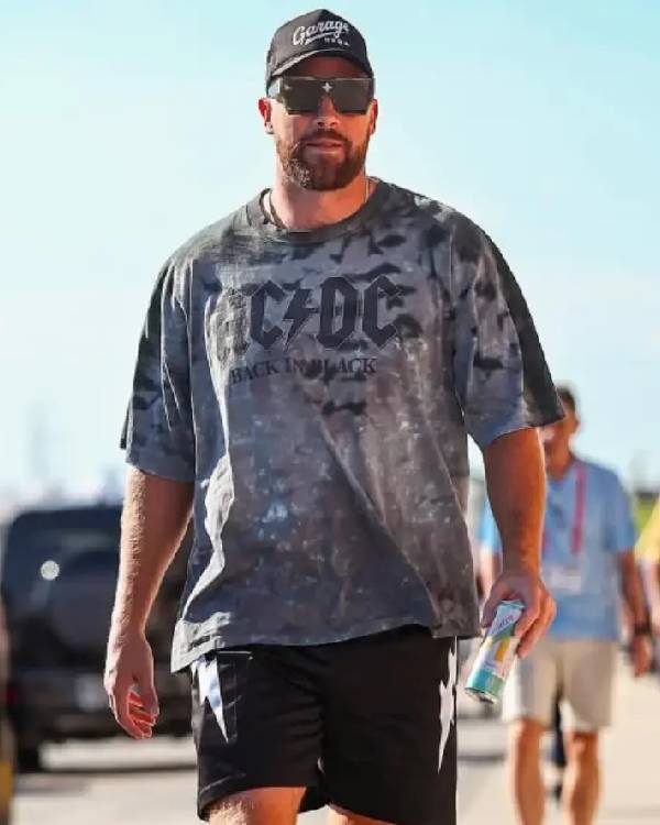 Travis Kelce ACDC Back In Black T-Shirt USA Jackets