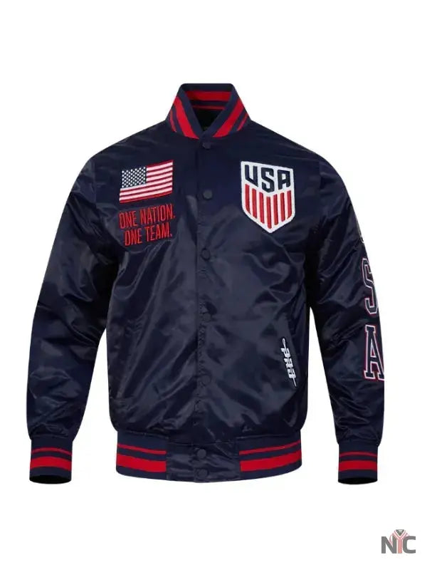 US Soccer 2025 USA Blue Varsity Jacket USA Jackets