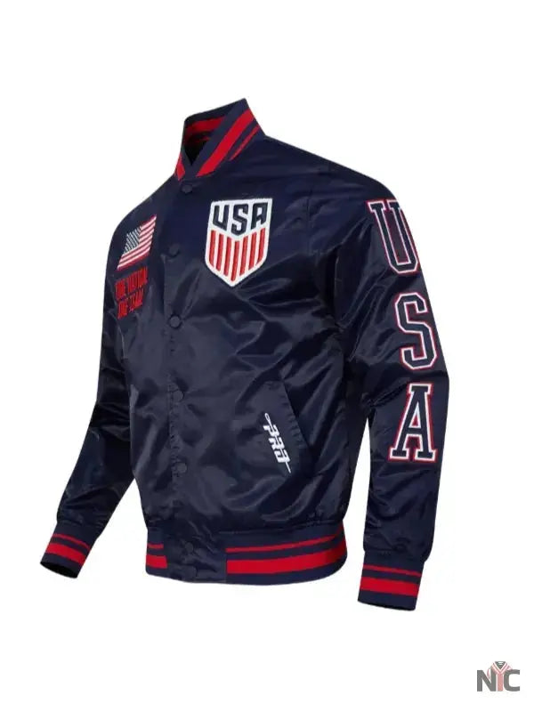 US Soccer 2025 USA Blue Varsity Jacket USA Jackets