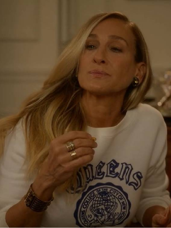 Sarah Jessica Parker Crewneck Queens College Sweatshirt USA Jackets
