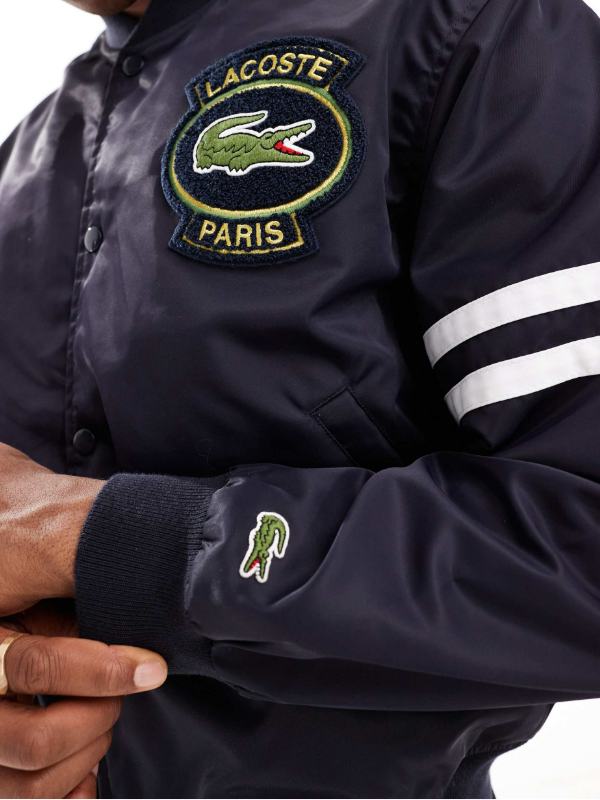 Lacoste unisex varsity jacket with logo in black USA Jackets