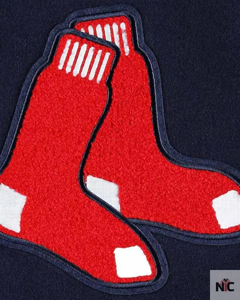 Varsity Boston Red Sox Mash Up Navy Blue and White Jacket USA Jackets