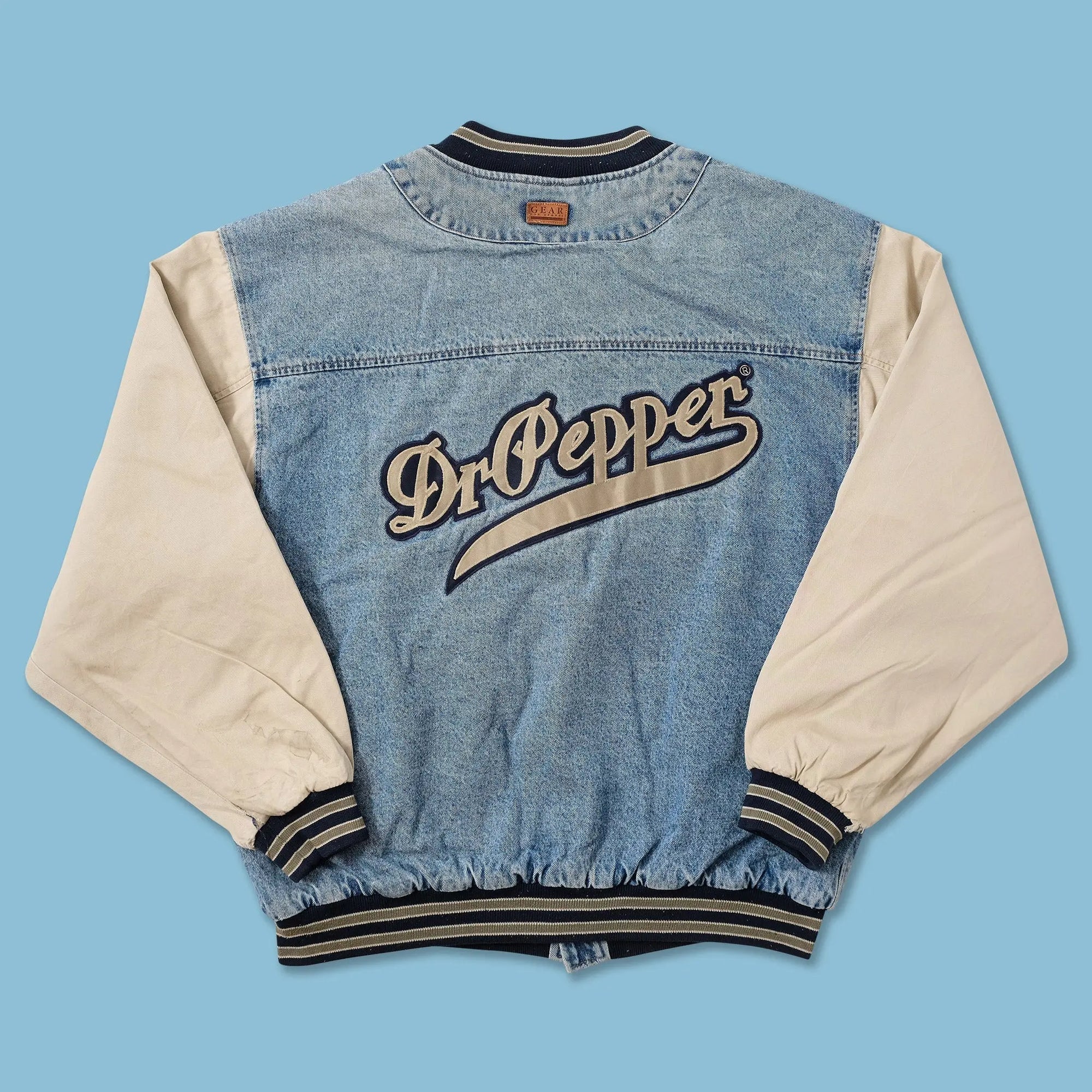 Vintage Dr. Pepper Denim Varsity Jacket USA Jackets