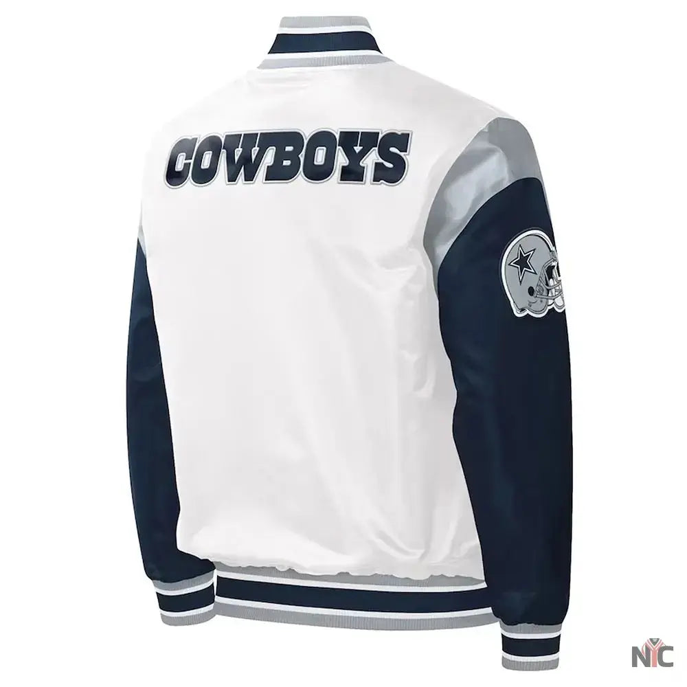 Warm-Up Pitch Dallas Cowboys Varsity Satin Jacket USA Jackets
