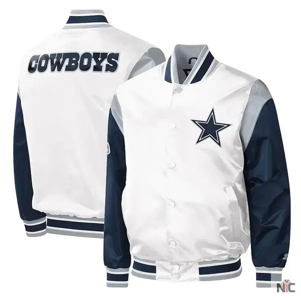 Warm-Up Pitch Dallas Cowboys Varsity Satin Jacket USA Jackets