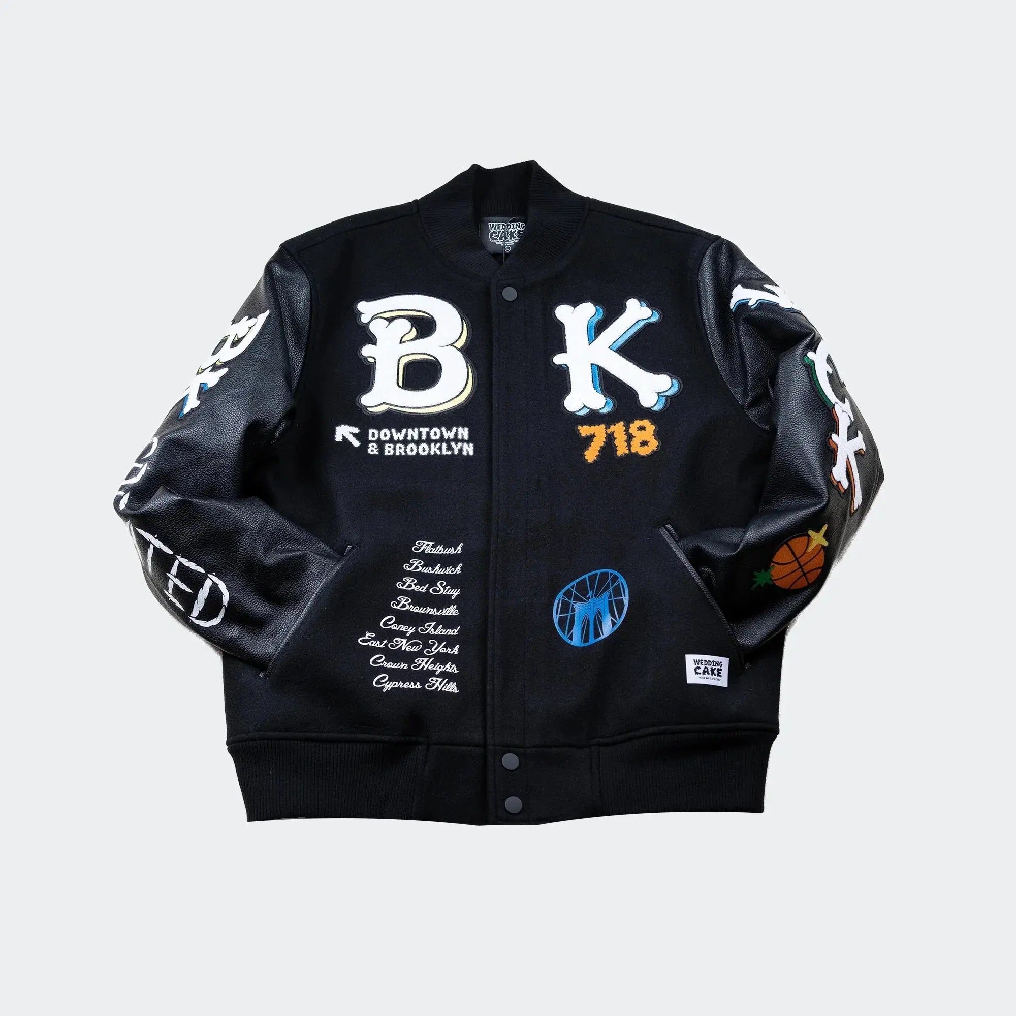Wedding Cake Brooklyn Black Wool Varsity Jacket USA Jackets