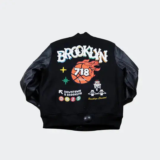 Wedding Cake Brooklyn Black Wool Varsity Jacket USA Jackets