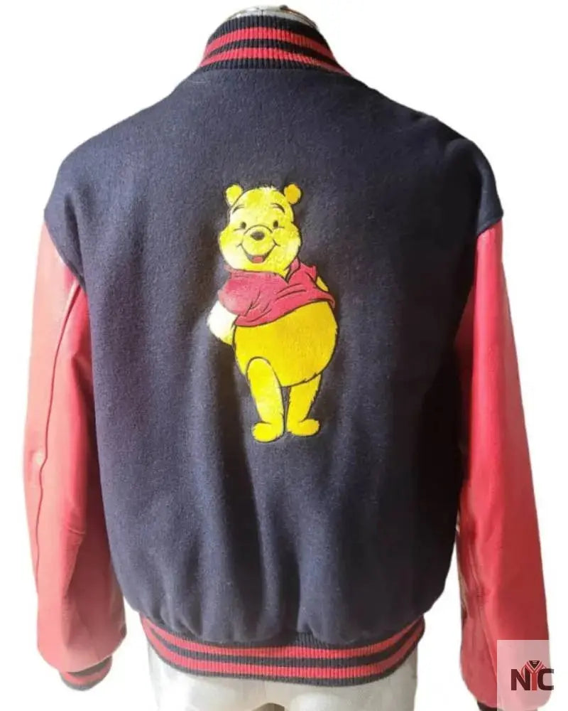 Winnie The Pooh Blue And Red Varsity Jacket USA Jackets