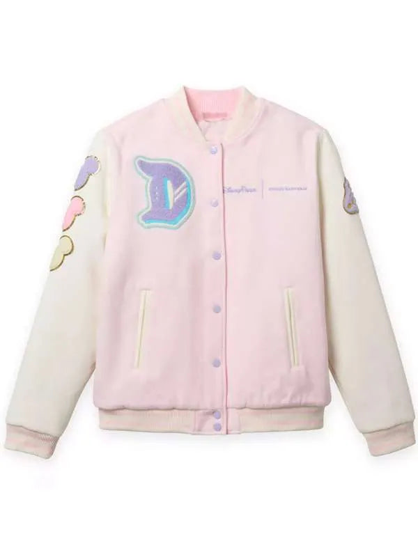 Women Disneyland Pink Varsity Jacket USA Jackets