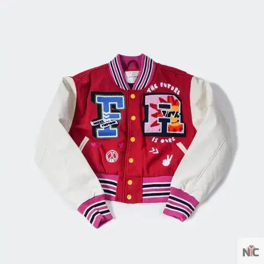 Women’s First Row The Future Is Ours League Red Varsity Jacket USA Jackets