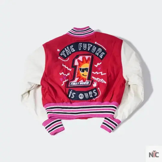 Women’s First Row The Future Is Ours League Red Varsity Jacket USA Jackets