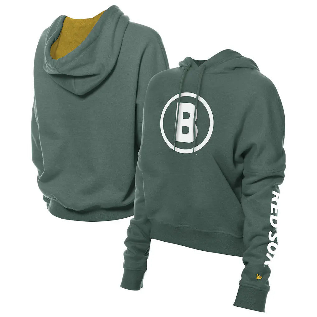 Women’s Boston Red Sox New Era Green 2025 Pullover Hoodie USA Jackets