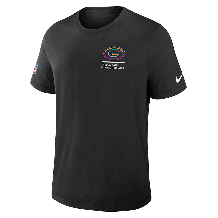 Green Bay Packers Nike Black 2025 NFL Crucial Catch Tri-Blend Dri-FIT T-Shirt NYC Jackets