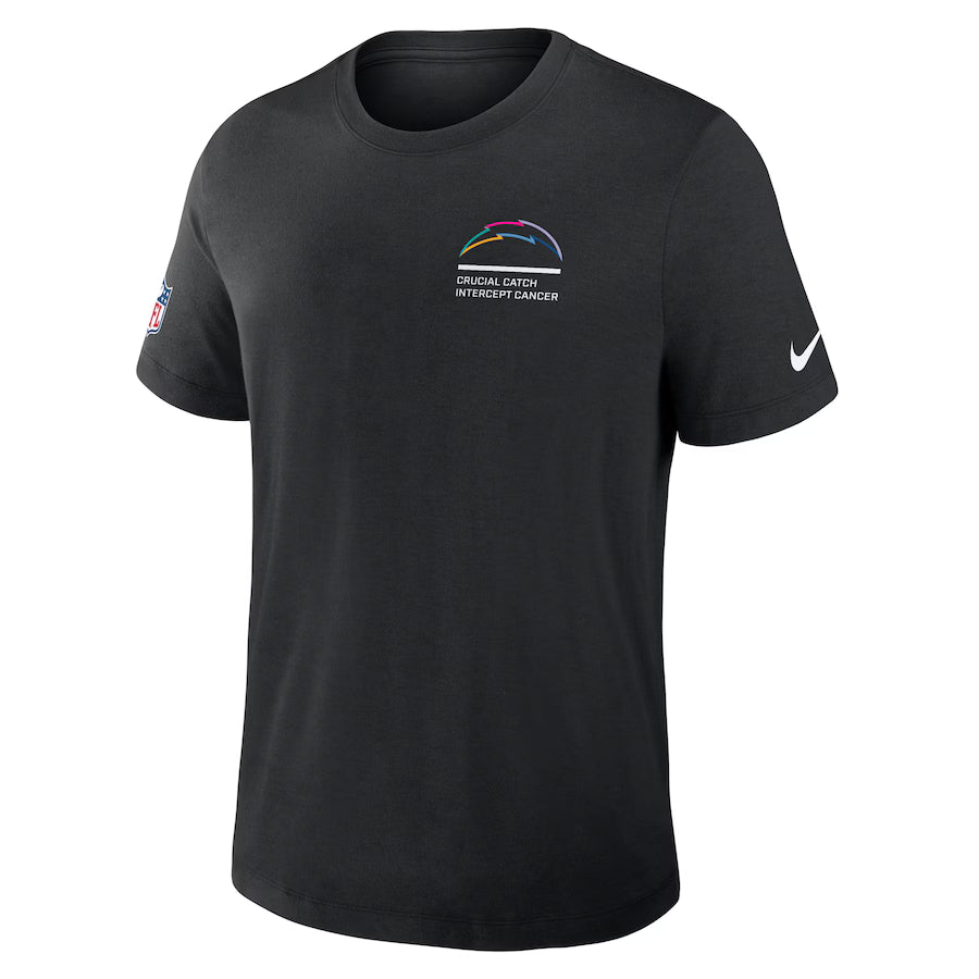 Los Angeles Chargers Nike Black 2025 NFL Crucial Catch Tri-Blend Dri-FIT T-Shirt NYC Jackets