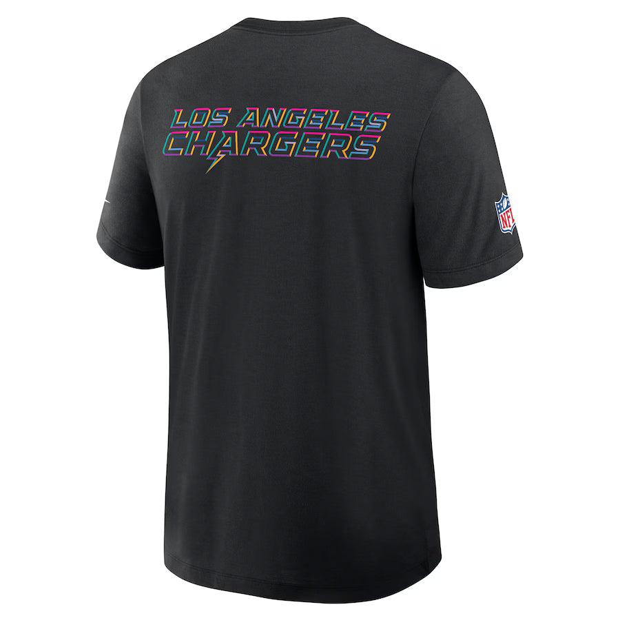 Los Angeles Chargers Nike Black 2025 NFL Crucial Catch Tri-Blend Dri-FIT T-Shirt NYC Jackets