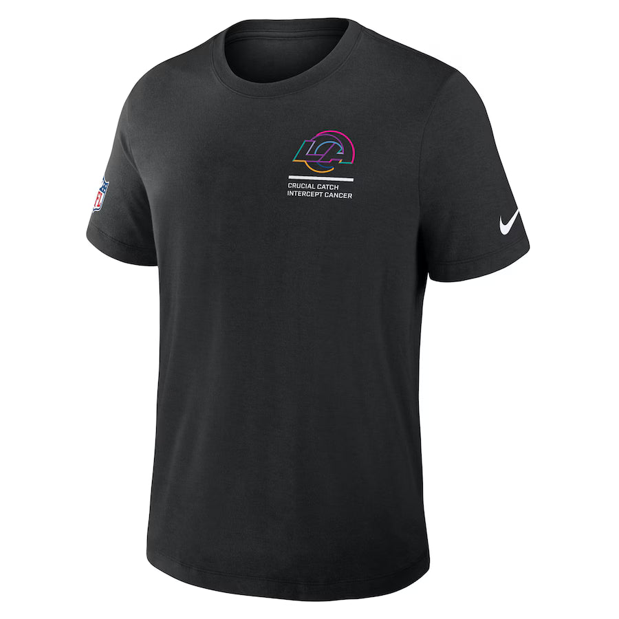 Los Angeles Rams Nike Black 2025 NFL Crucial Catch Tri-Blend Dri-FIT T-Shirt NYC Jackets