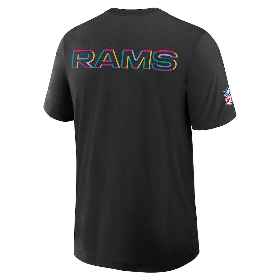 Los Angeles Rams Nike Black 2025 NFL Crucial Catch Tri-Blend Dri-FIT T-Shirt NYC Jackets