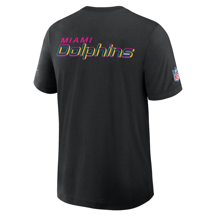 Miami Dolphins Nike Black 2025 NFL Crucial Catch Tri-Blend Dri-FIT T-Shirt NYC Jackets