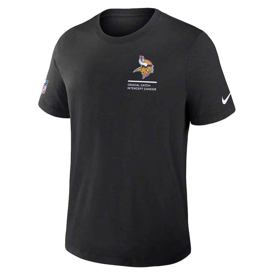 Minnesota Vikings Nike Black 2025 NFL Crucial Catch Tri-Blend Dri-FIT T-Shirt NYC Jackets