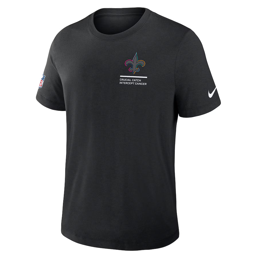New Orleans Saints Nike Black 2025 NFL Crucial Catch Tri-Blend Dri-FIT T-Shirt NYC Jackets