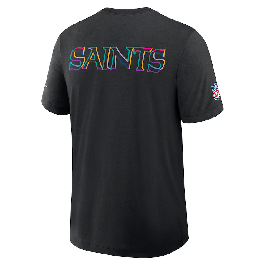 New Orleans Saints Nike Black 2025 NFL Crucial Catch Tri-Blend Dri-FIT T-Shirt NYC Jackets