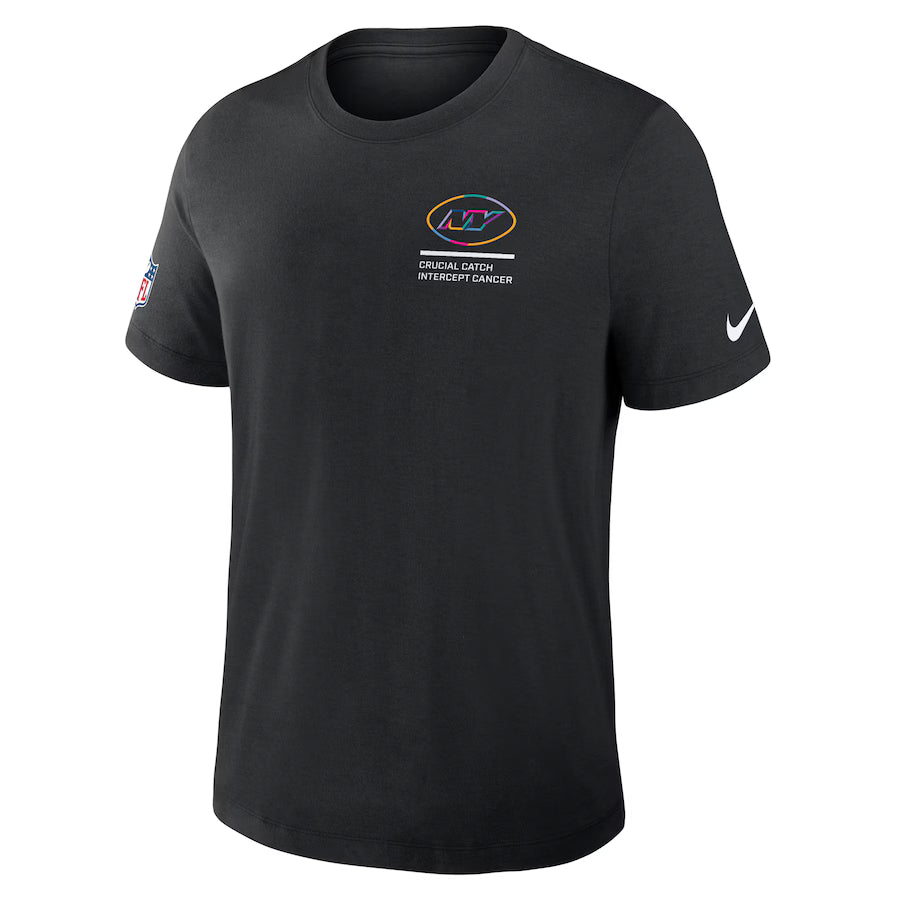 New York Jets Nike Black 2025 NFL Crucial Catch Tri-Blend Dri-FIT T-Shirt NYC Jackets