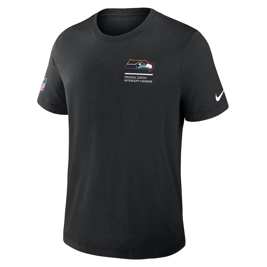 Seattle Seahawks Nike Black 2025 NFL Crucial Catch Tri-Blend Dri-FIT T-Shirt NYC Jackets