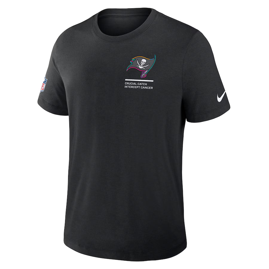 Tampa Bay Buccaneers Nike Black 2025 NFL Crucial Catch Tri-Blend Dri-FIT T-Shirt NYC Jackets